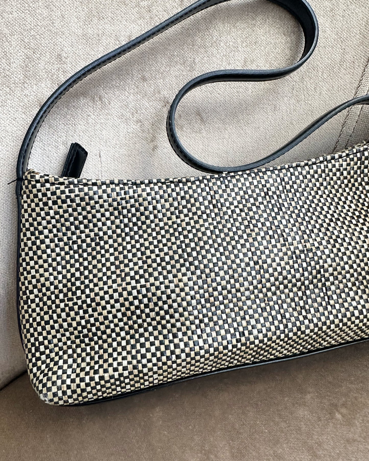 1990s DKNY Woven Shoulder Bag