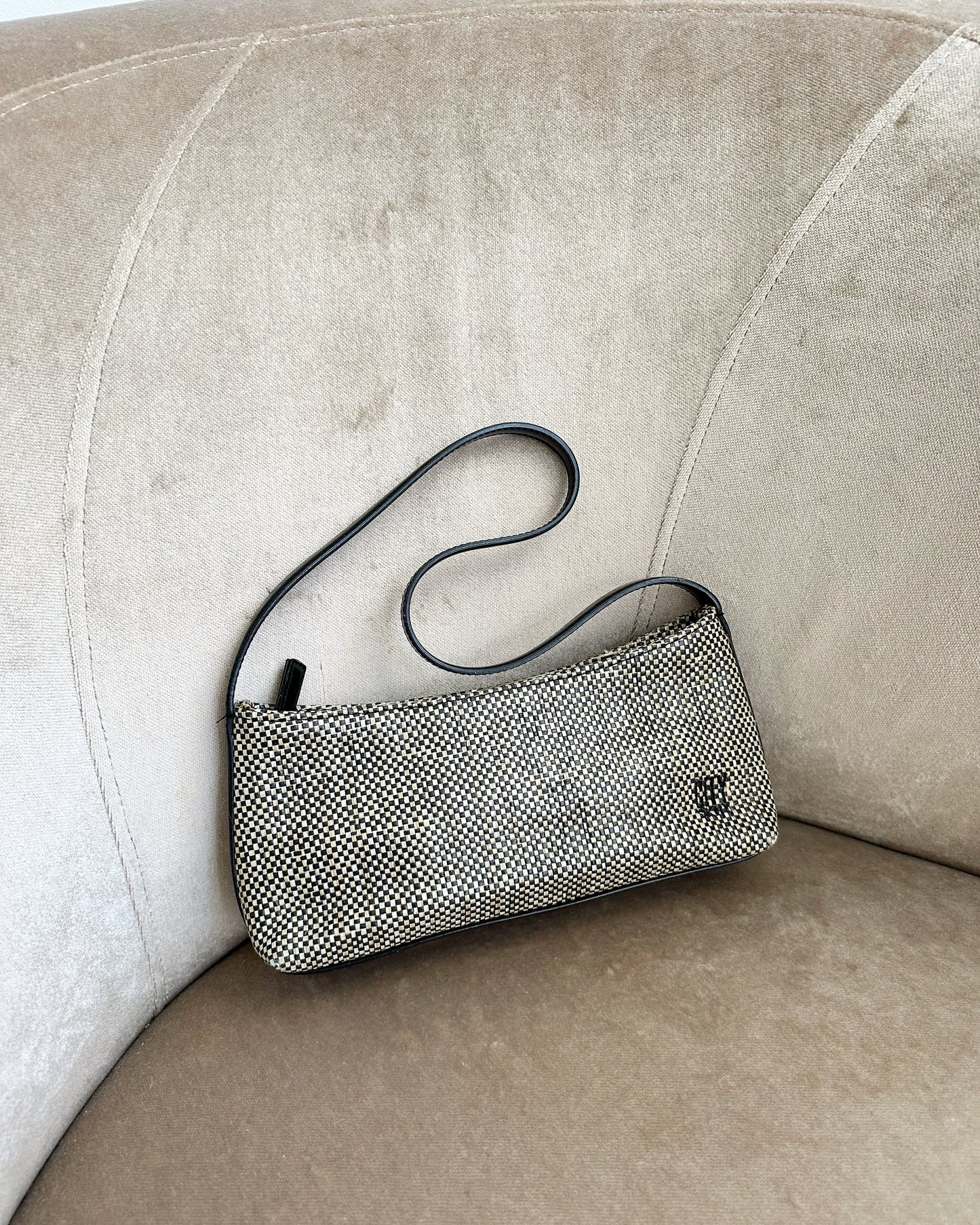 1990s DKNY Woven Shoulder Bag