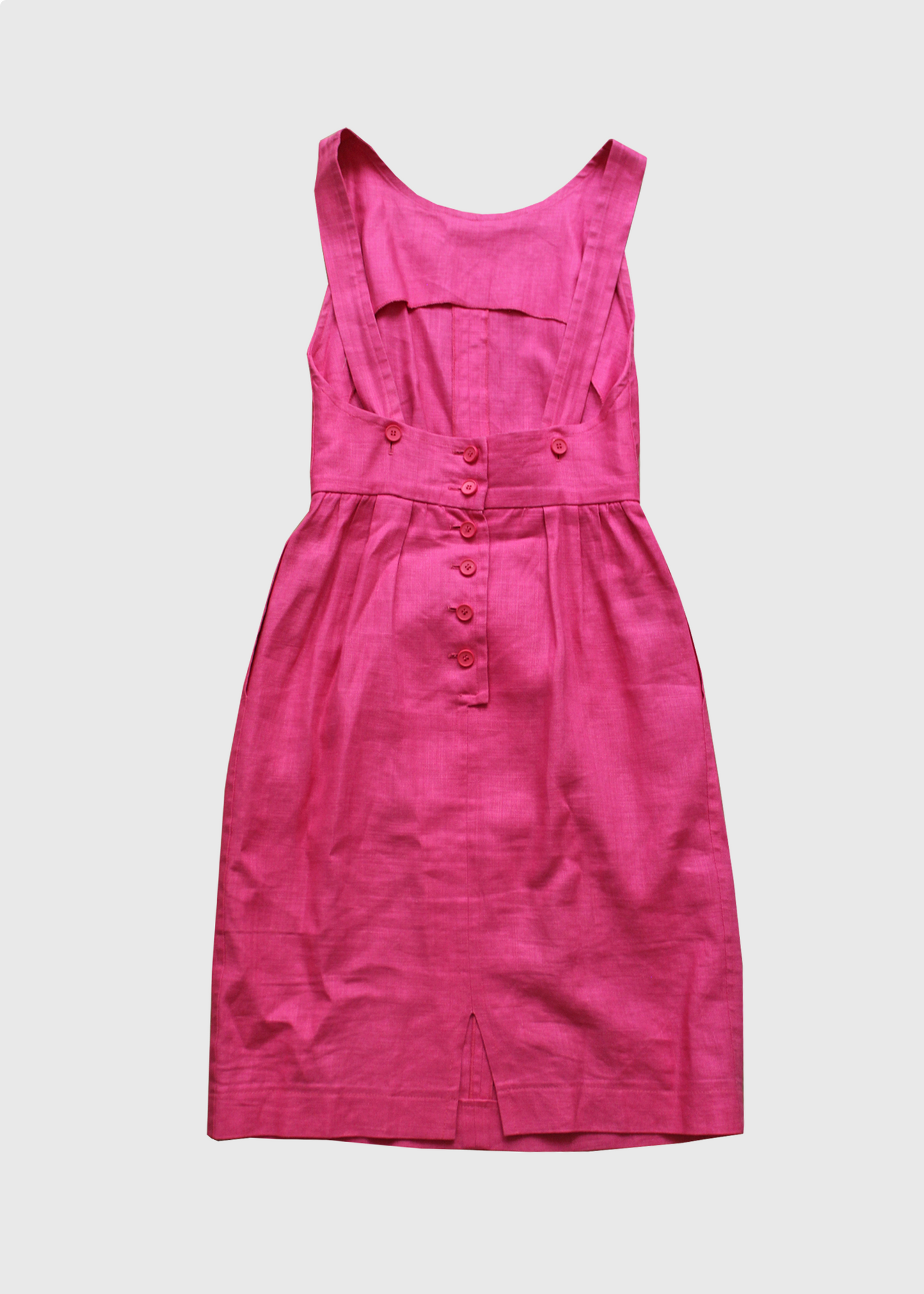 1980s YSL Bubblegum Linen Jacket + Dress Set