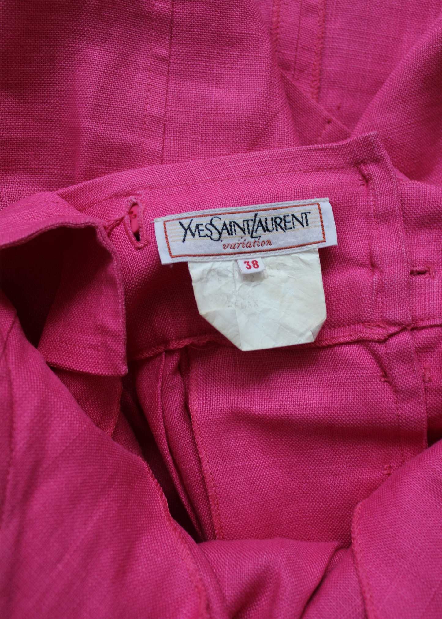 1980s YSL Bubblegum Linen Jacket + Dress Set
