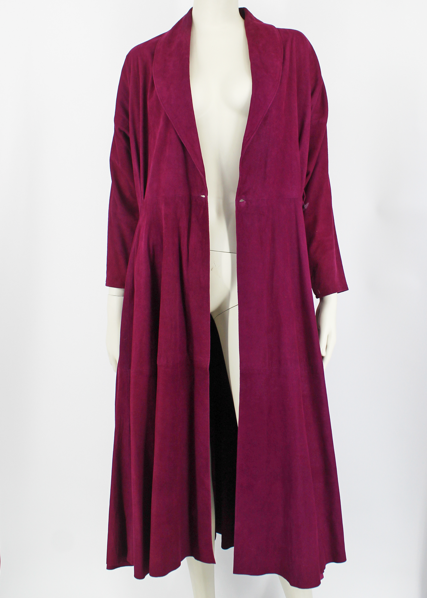 Alicia Herrera 1980s Goat Suede Dress in Berry