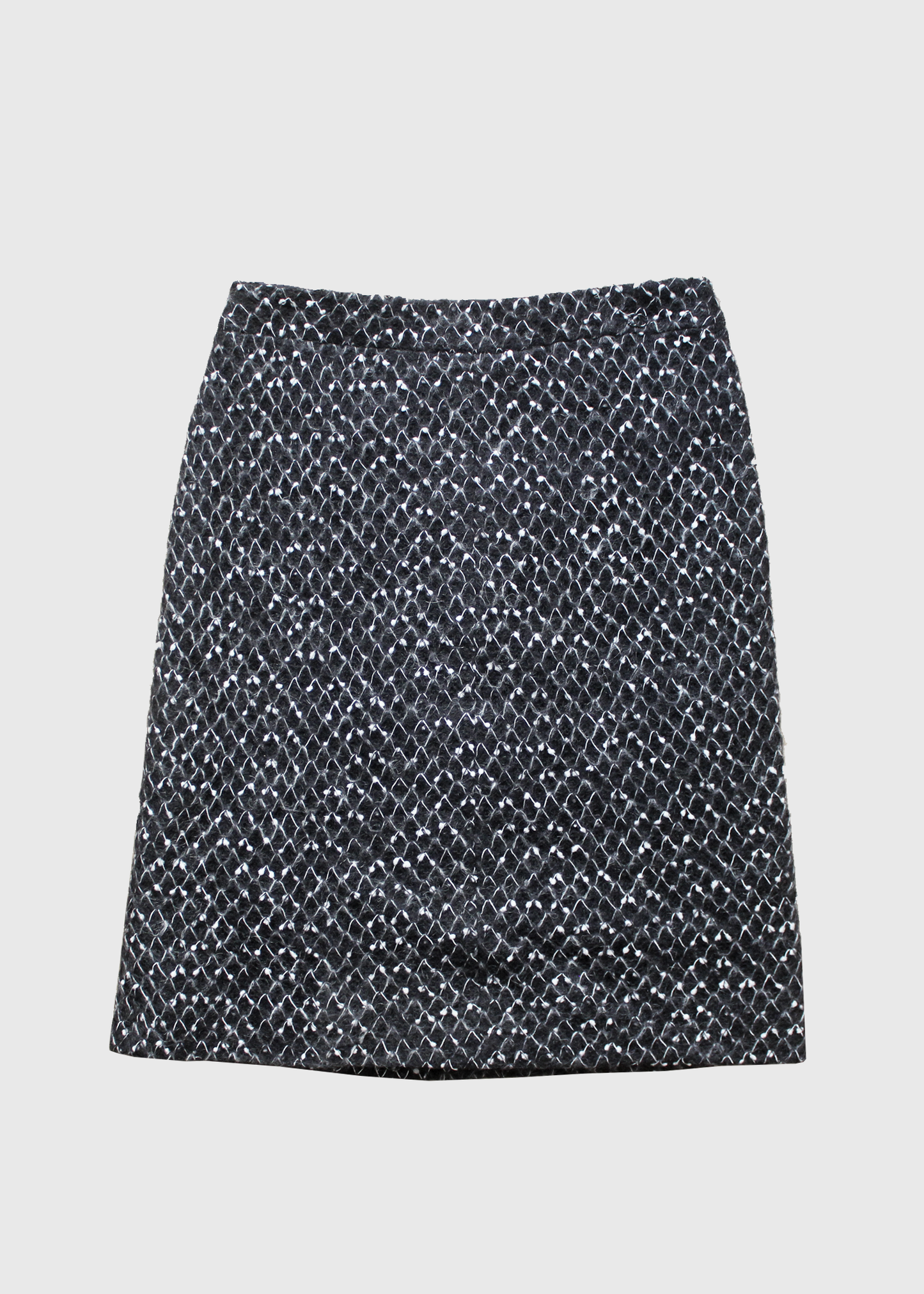 CHANEL 2005 Salt and Pepper Mohair Tweed Skirt- Size FR38