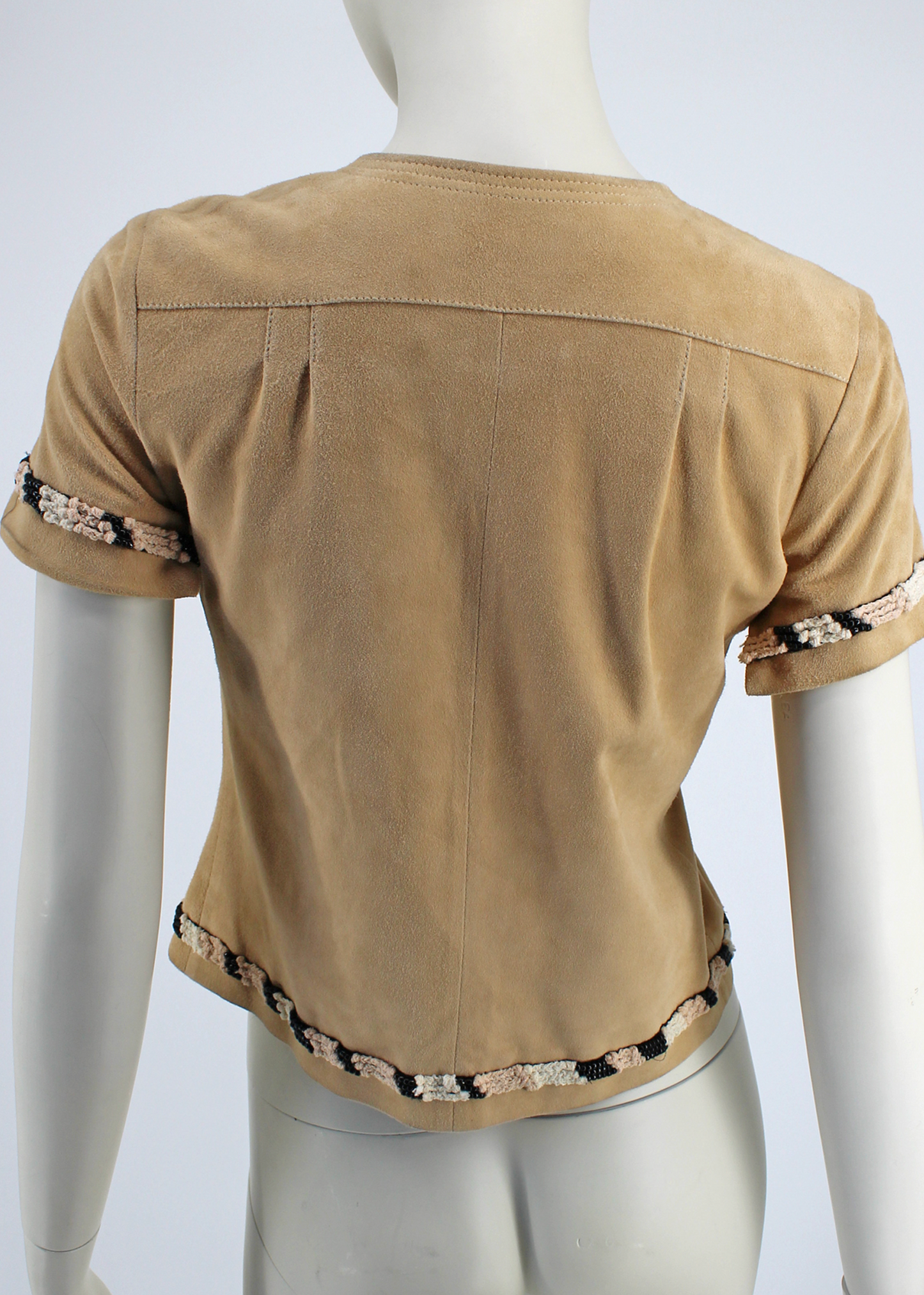 2008 Chanel Suede Embellished Crop Jacket
