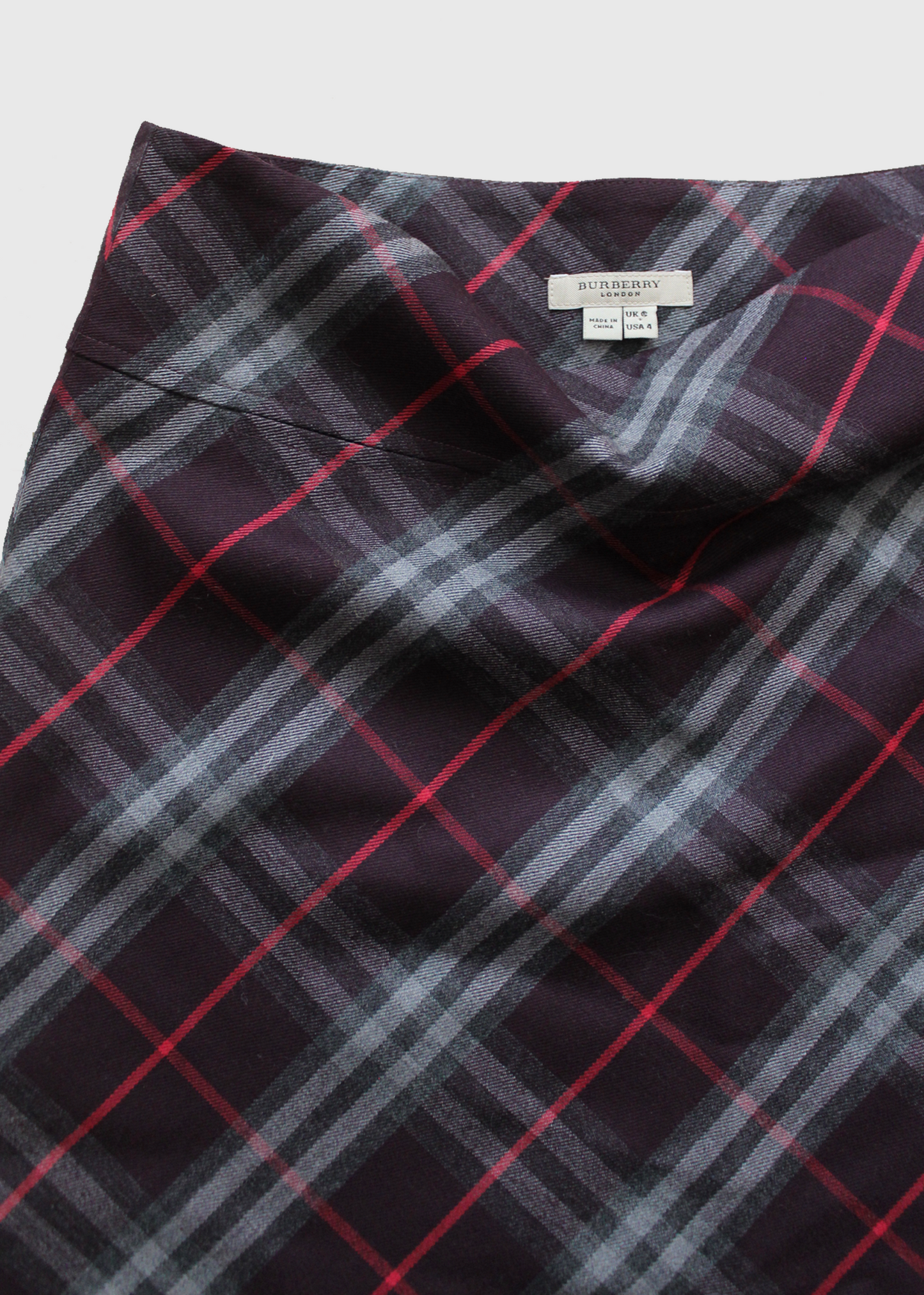 1990s Burberry Chocolate Tartan Skirt