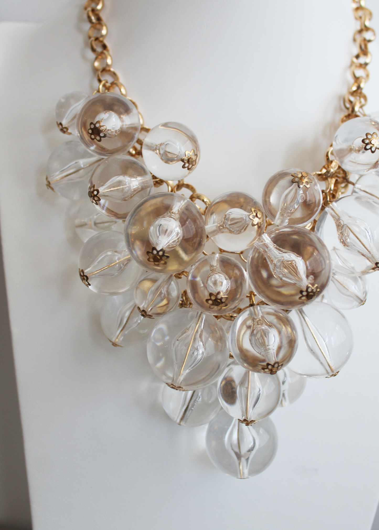 Courrèges 1960s Massive "Bubbling Glass" Runway Necklace