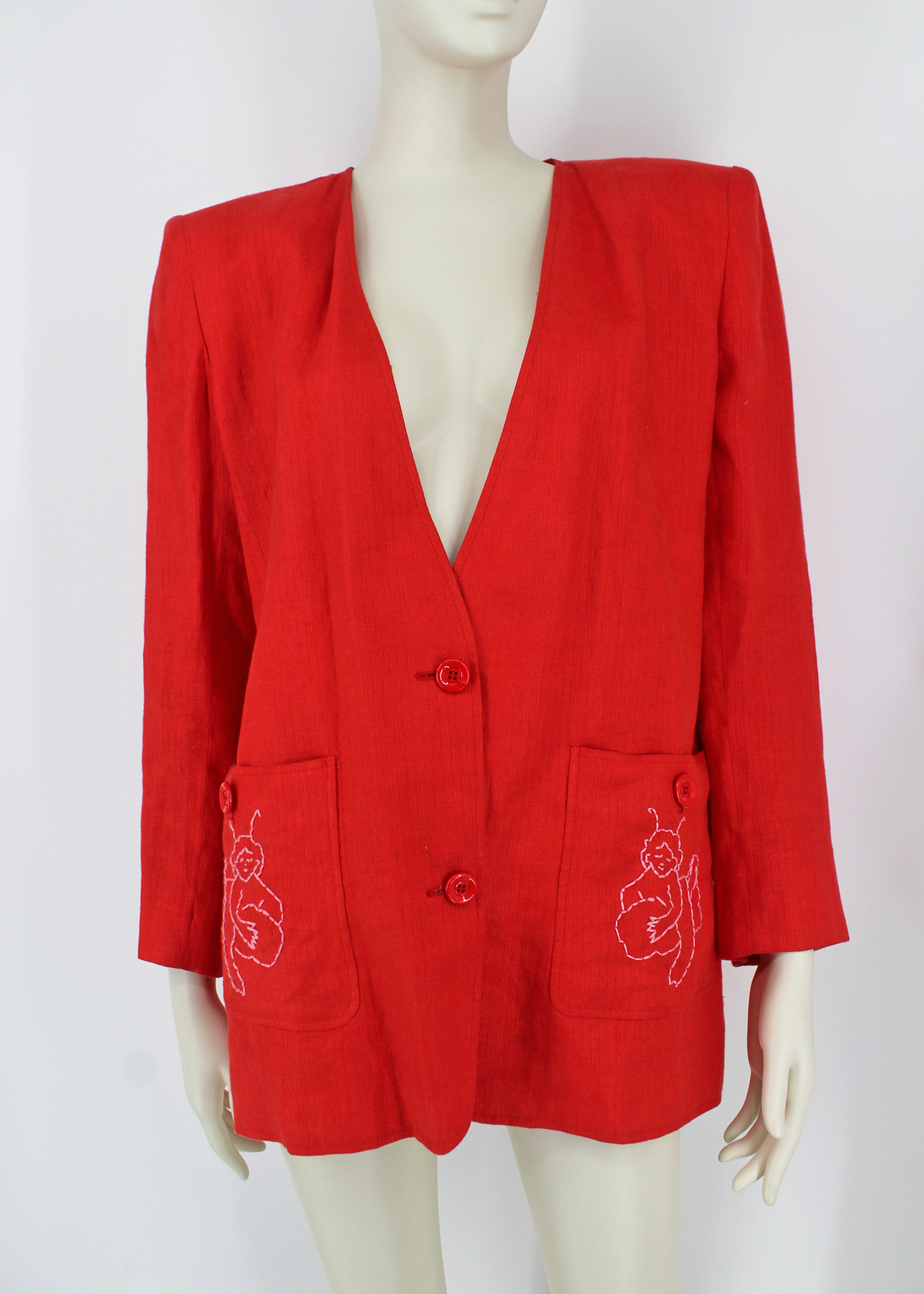 Dauphinette 1980s Valentino Cherub Embroidered Blazer