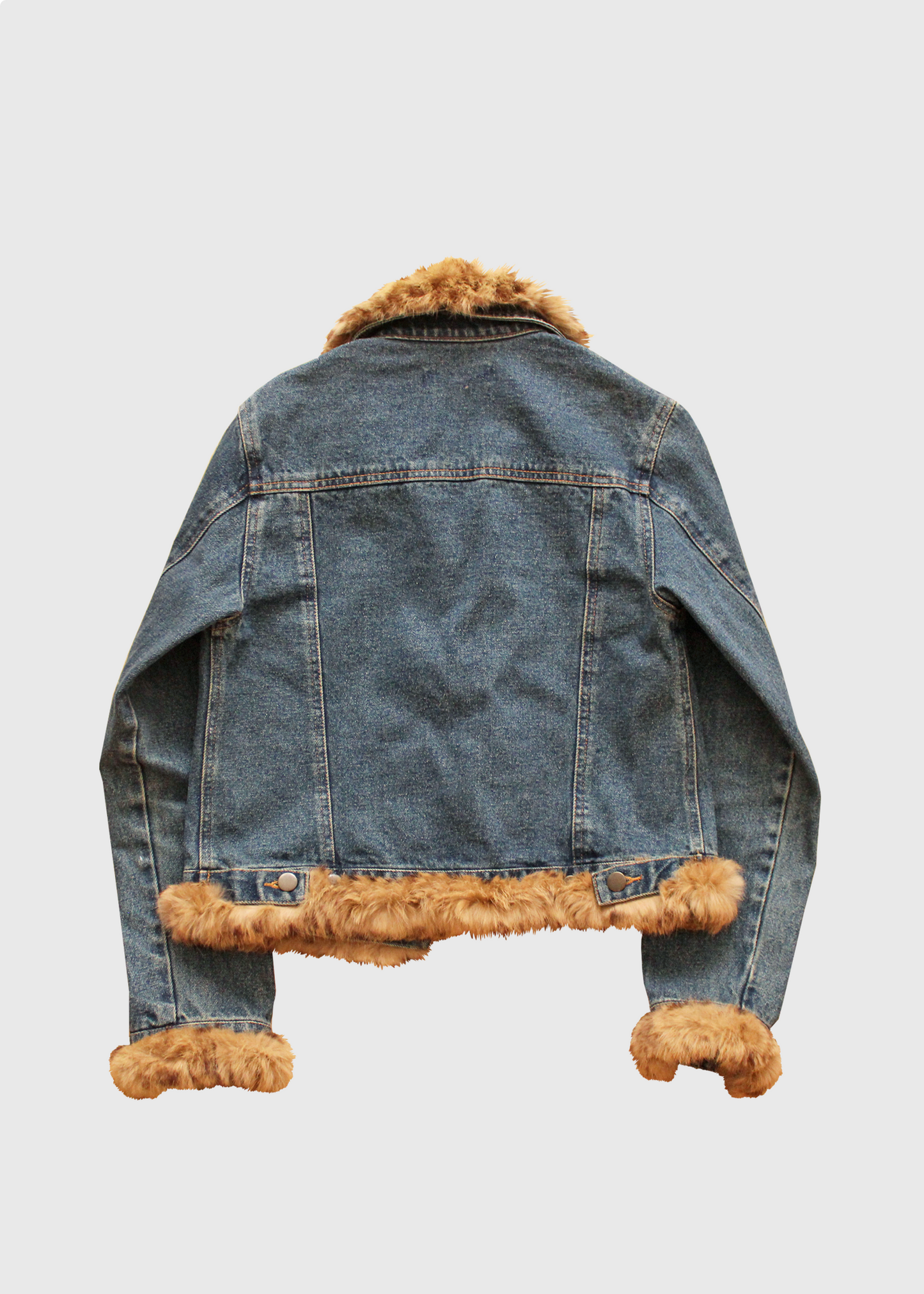 1990s Cheetah Print Fur-Trimmed Denim Jacket