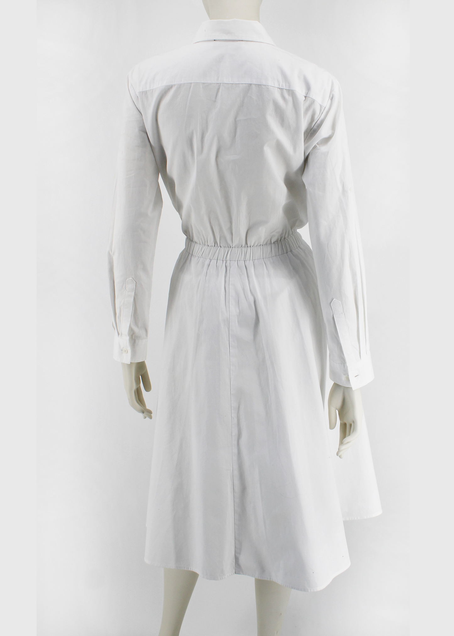 1990s Donna Karan Perfect White Shirtdress- Size S