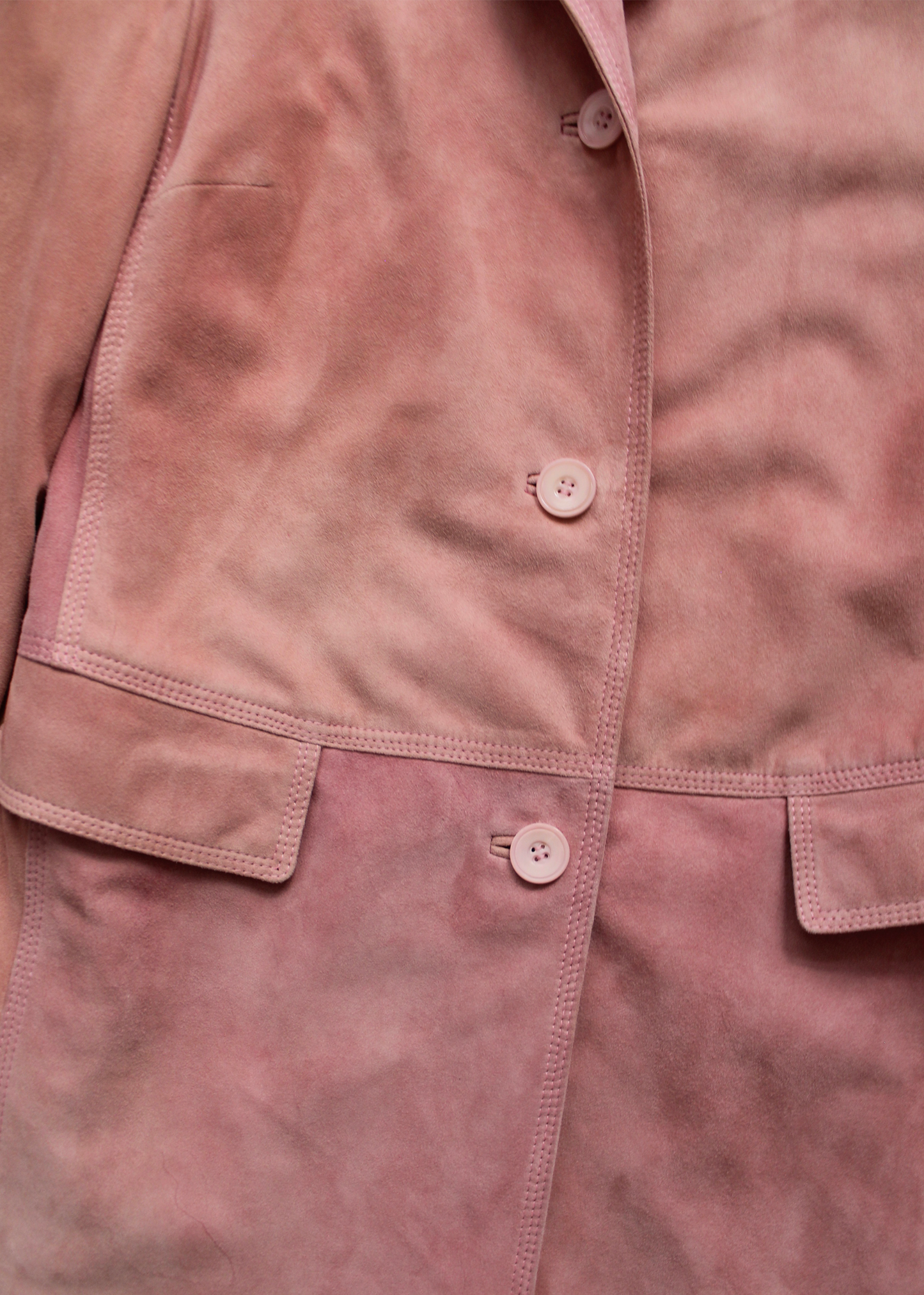 1970s Louis Feraud Blush Goat Suede Mid-Length Coat