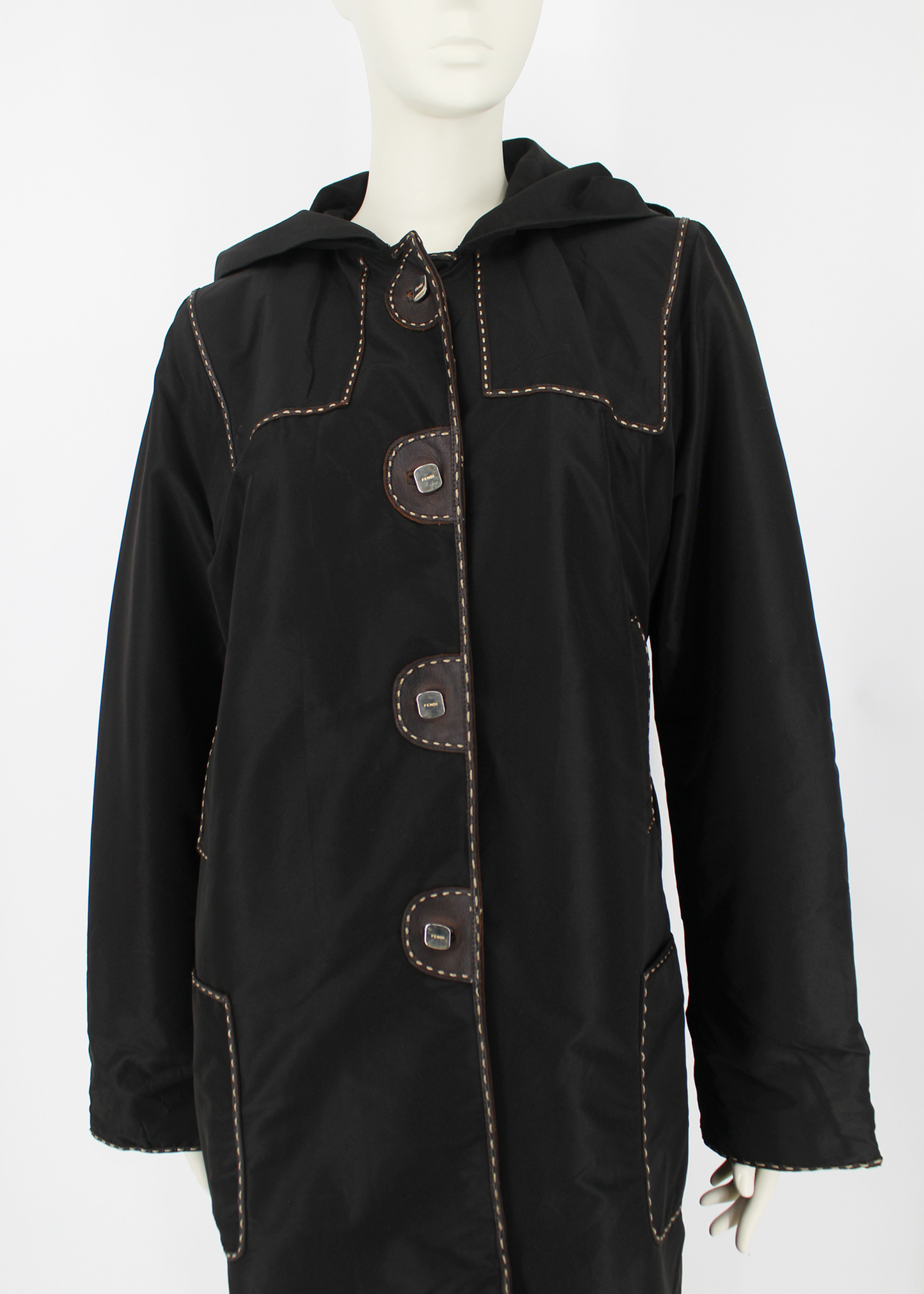 1980s Fendi Fur-Lined Nylon Trench Coat