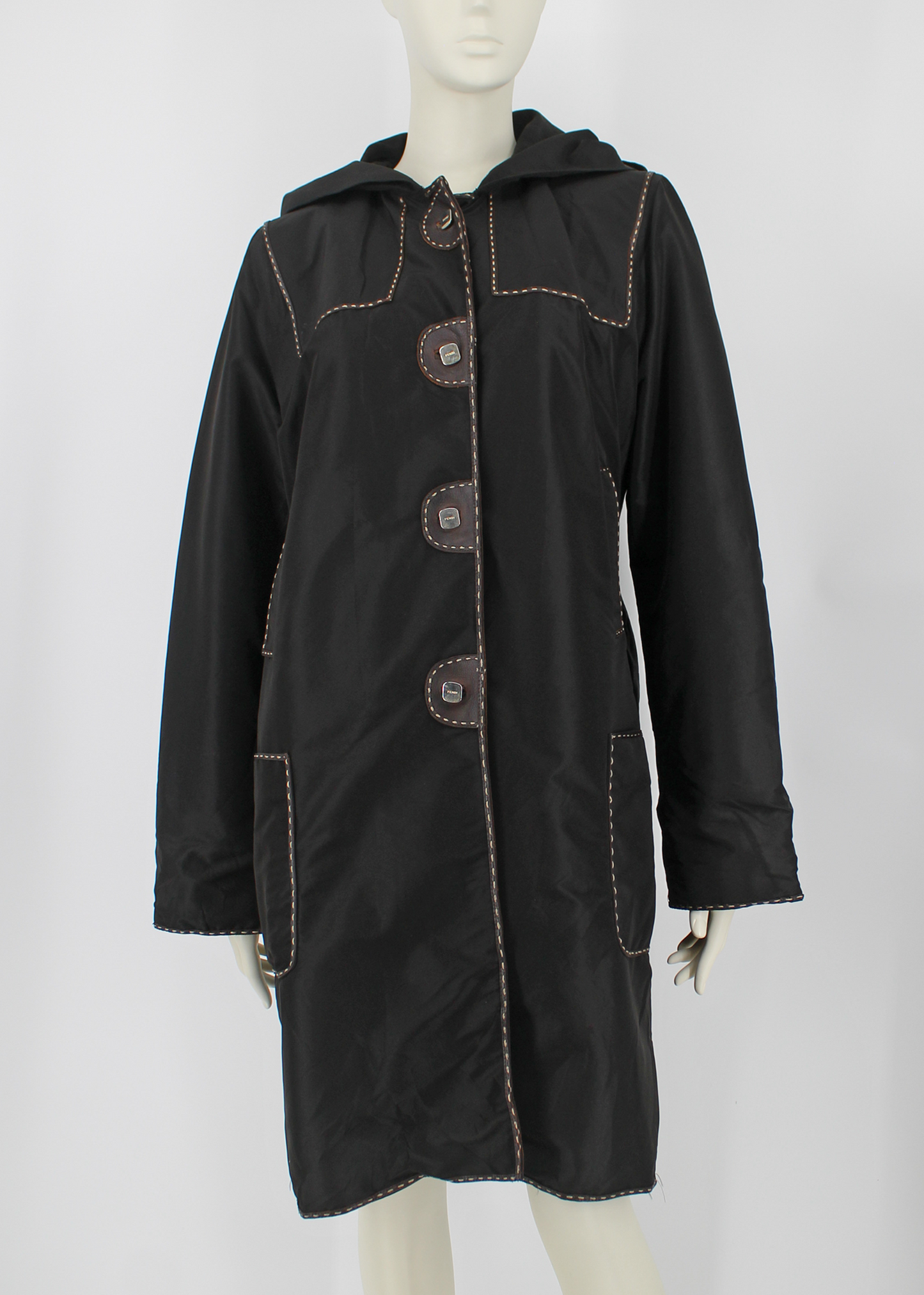 1980s Fendi Fur-Lined Nylon Trench Coat