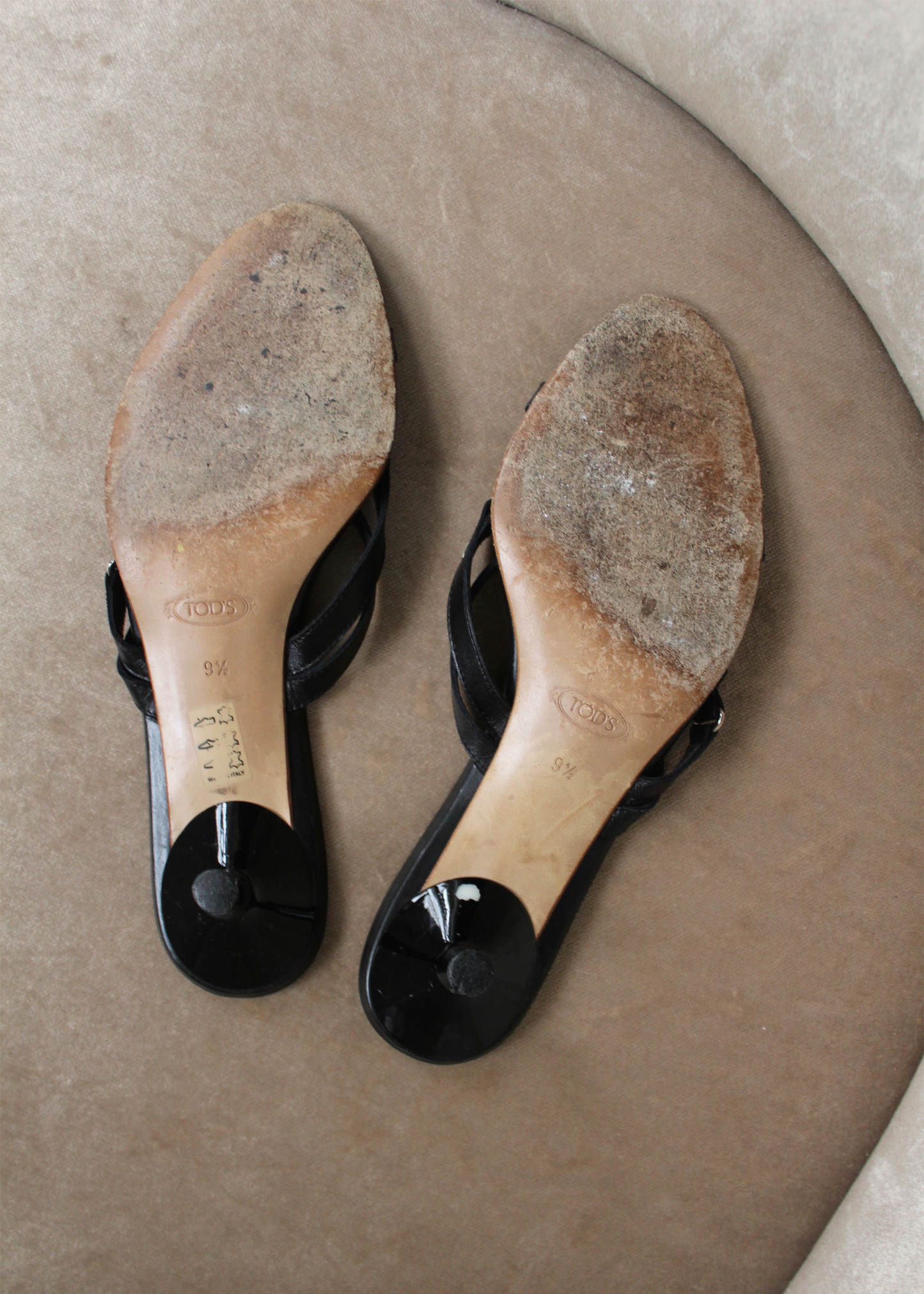 Tod's 2000s Harness Kitten Heel in Black- Size 9.5