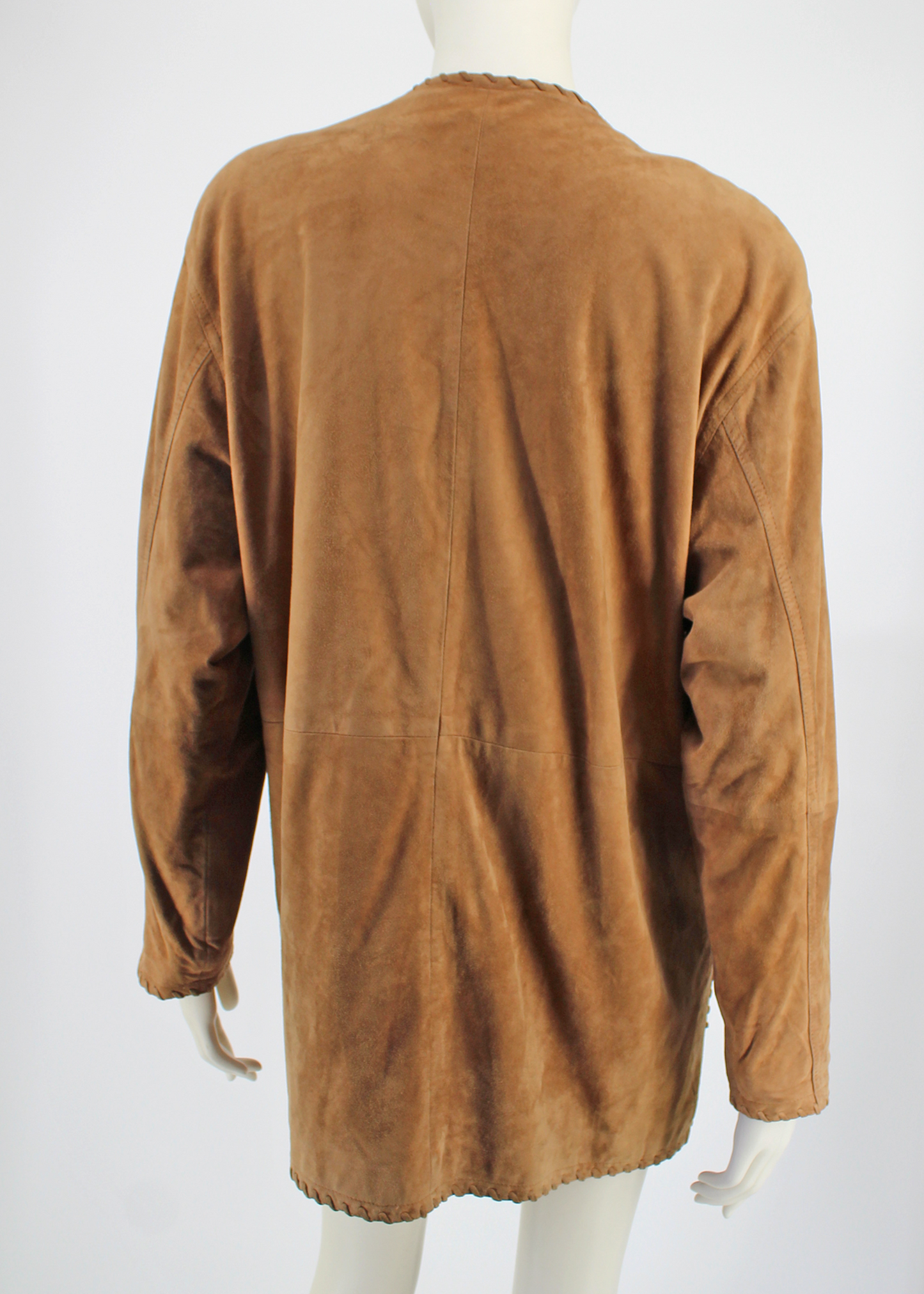 1970s Toffs Whipstitched Camel Suede Jacket