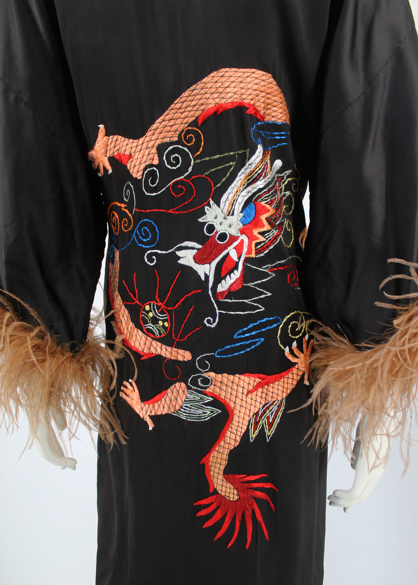 Dauphinette 1940s Dragon Hand-Embroidered Robe