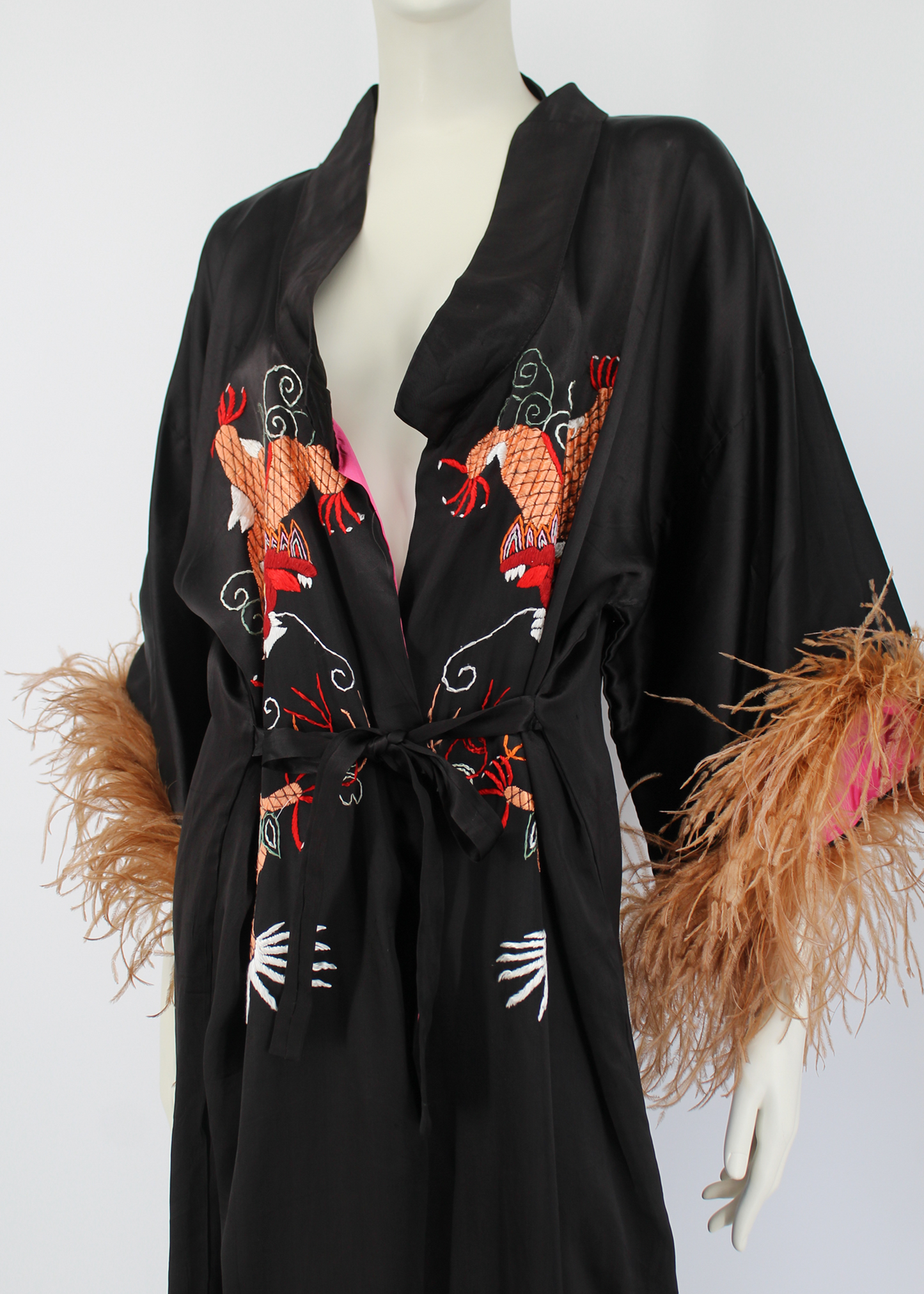 Dauphinette 1940s Dragon Hand-Embroidered Robe