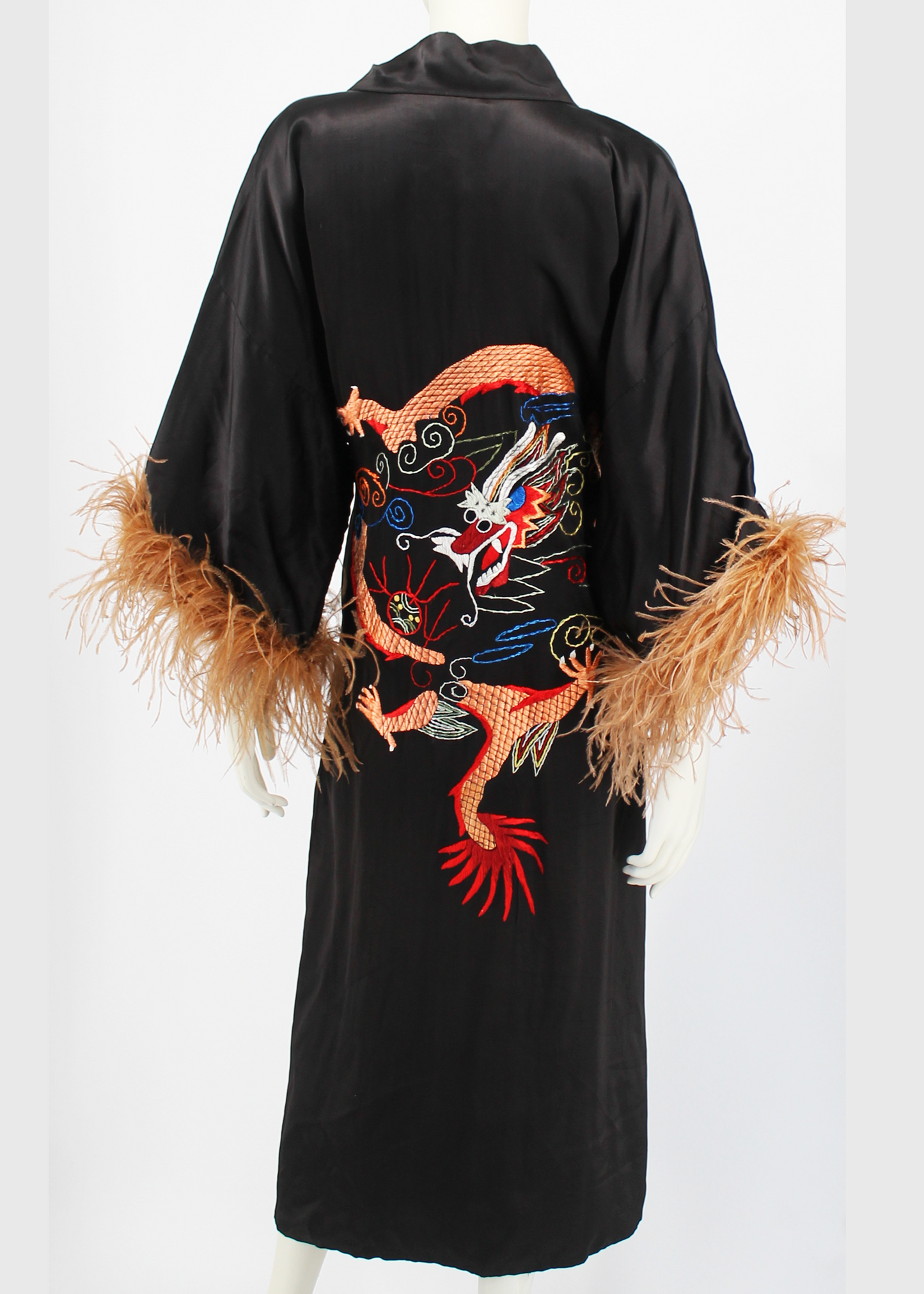 Dauphinette 1940s Dragon Hand-Embroidered Robe