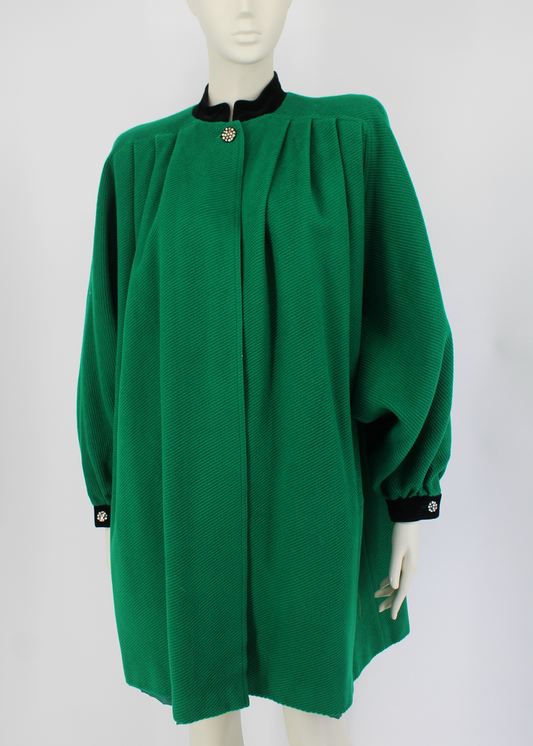 Valentino 1980s Emerald Swing Coat