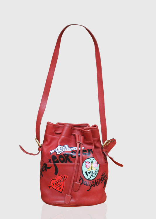 Dauphinette Hand-Painted Art Bag- #01 Tattooed Crimson Coach
