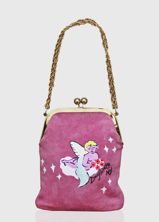 Dauphinette Hand-Painted Art Bag #03- Pink Cherub