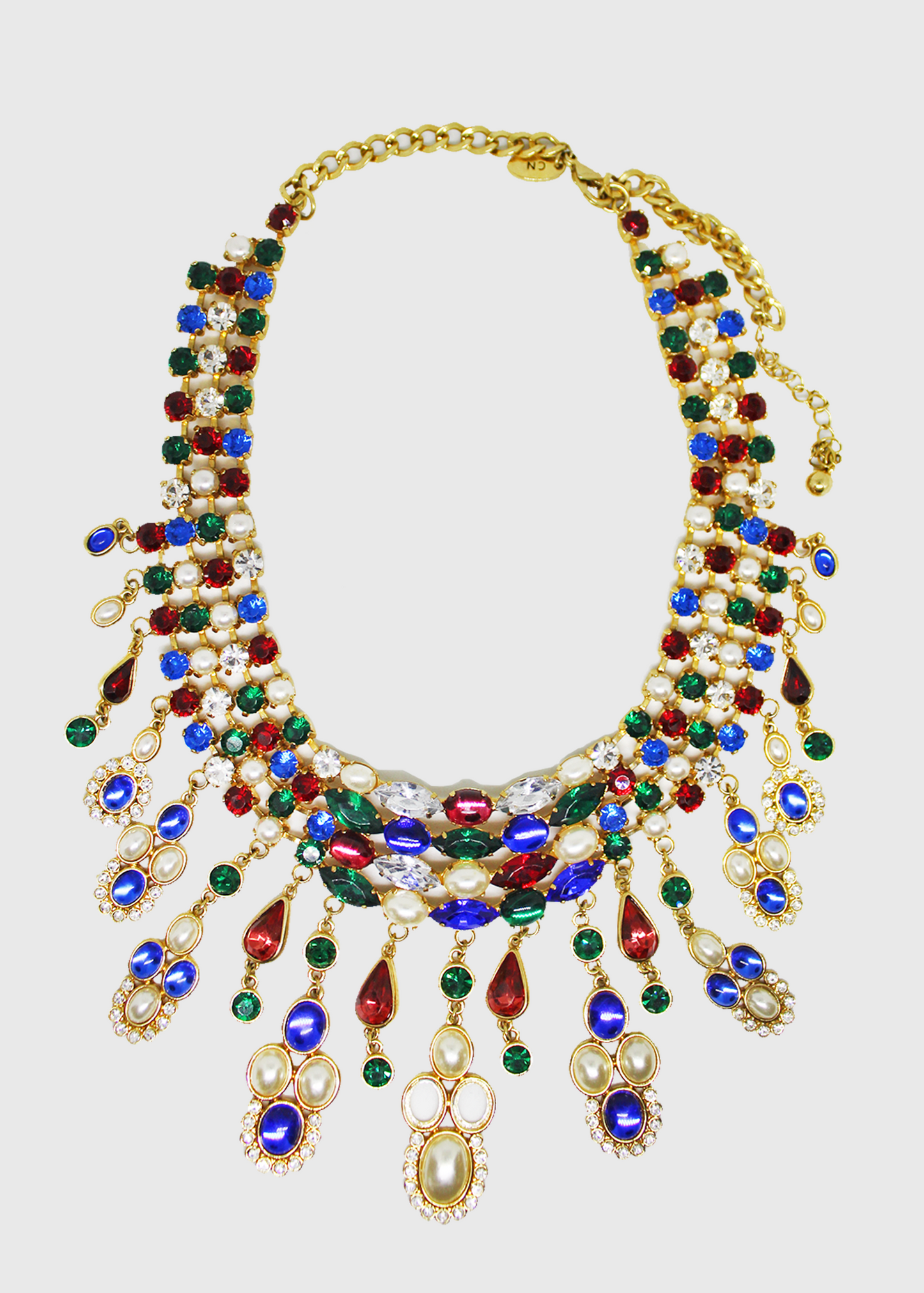 Scaasi Rainbow Runway Bib Necklace